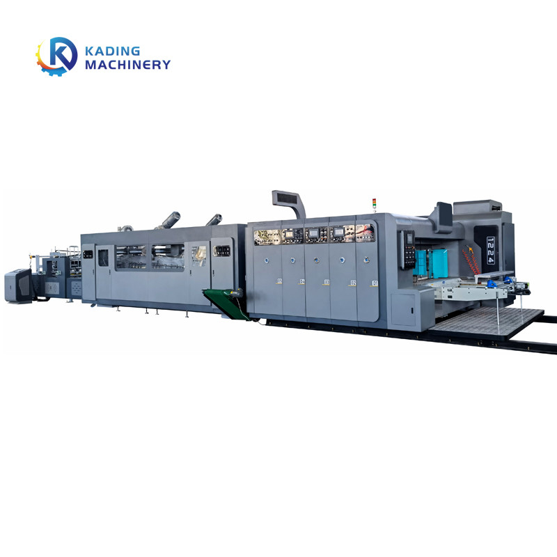 Pengumpanan Otomatis FFG Flexo Folder Gluer Karton Bergelombang 3/5 Ply Dengan Slotting Pemotongan Mati