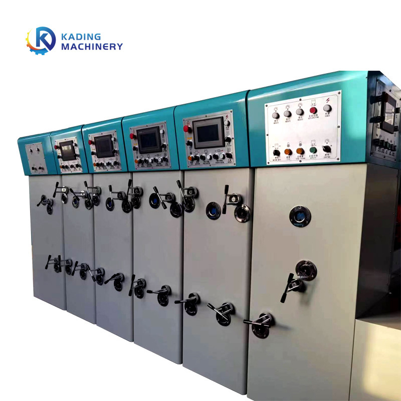 Mesin Pemotong Mati Kotak Karton Sepenuhnya Otomatis Dengan Printer Dan Slotter 5 Warna