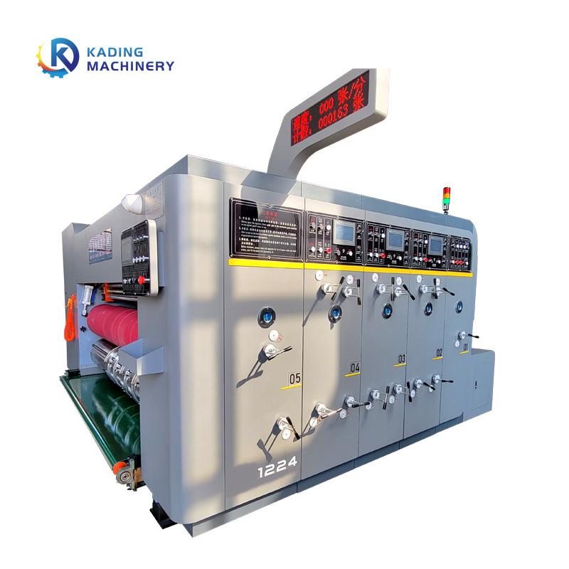 Penutup Kotak Karton Kardus Dengan Panel PLC Untuk Karton Corrugating