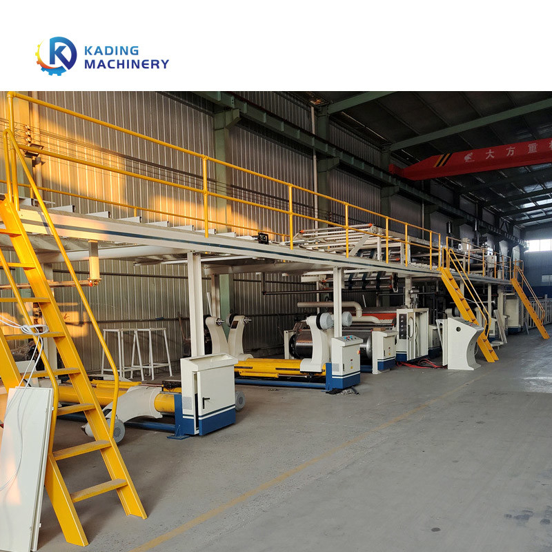 Lini Produksi Bergelombang 1400mm Untuk Kertas Bergelombang Dengan Pemanas Uap Single Facer