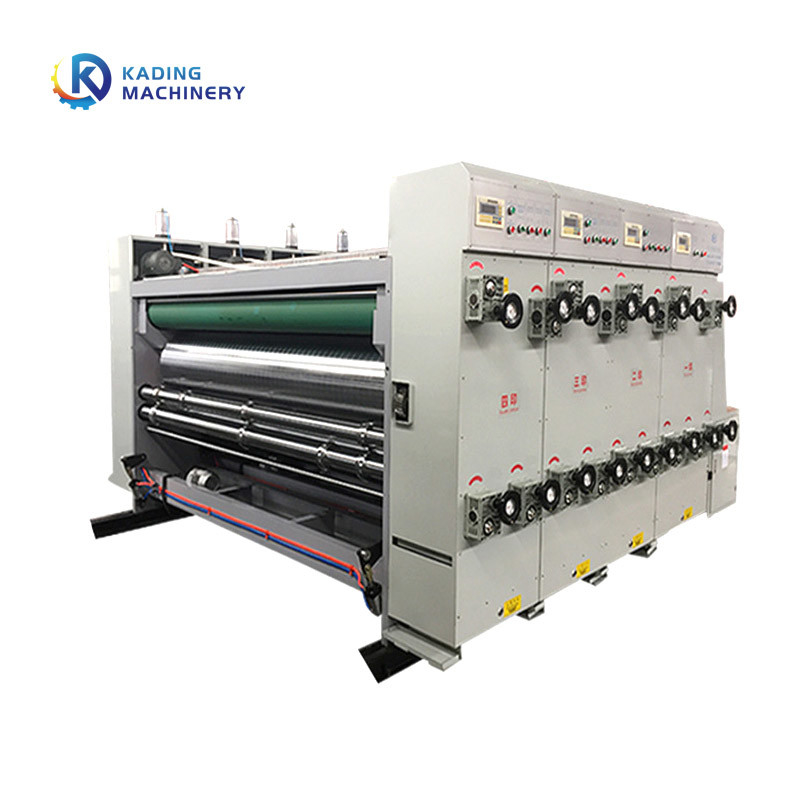 Mesin Cetak Flexo Kotak Bergelombang 4/5/6 Warna Dengan Mesin Pemotong Die Slotting