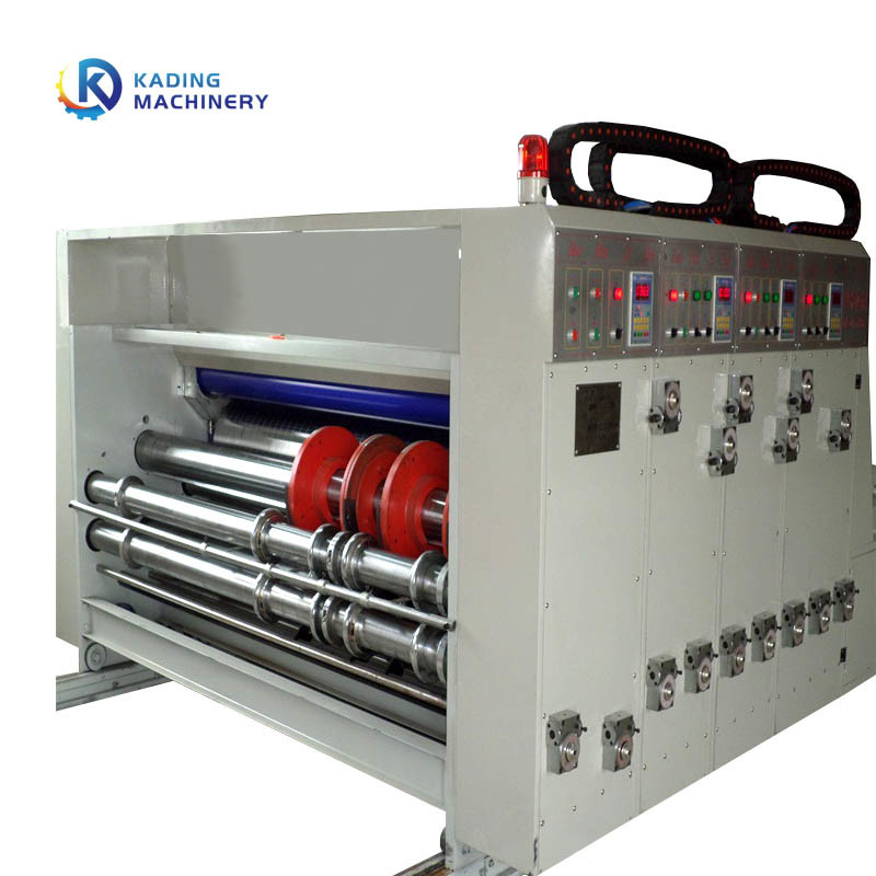 Chain Feeding 5 Warna Mesin Cetak Karton Slotting Die Cut Untuk Bergelombang