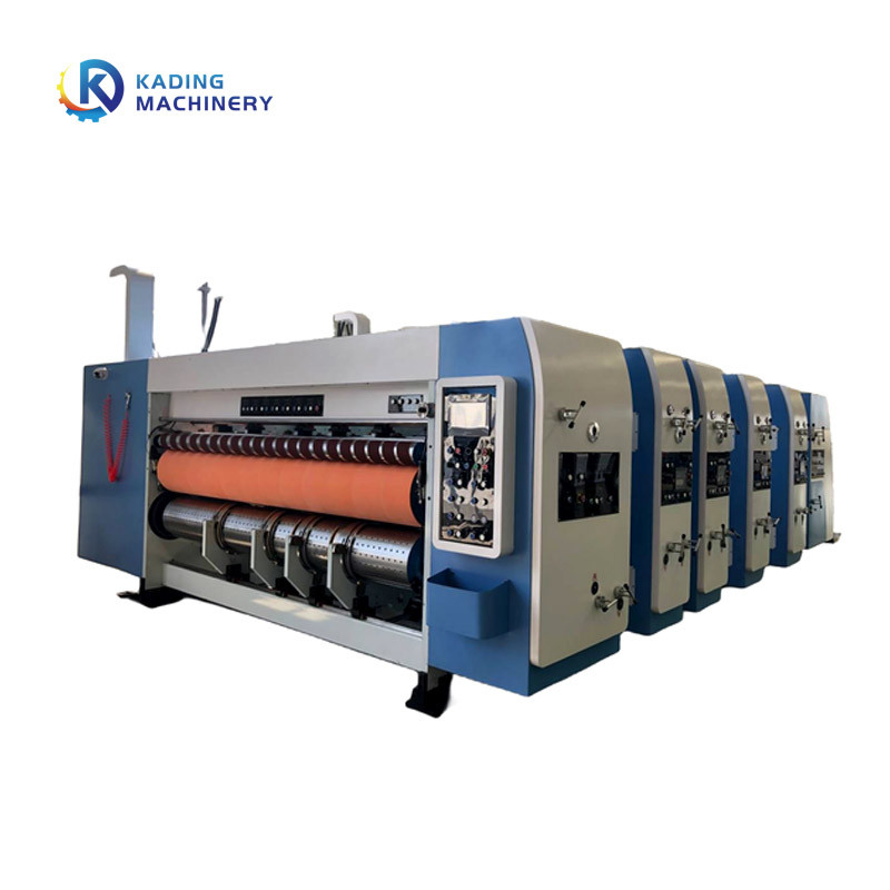 Mesin Cetak Flexo Kotak Bergelombang 4/5/6 Warna Dengan Mesin Pemotong Die Slotting
