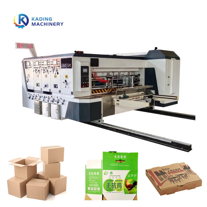 Mesin Cetak Flexo Kotak Bergelombang 4/5/6 Warna Dengan Mesin Pemotong Die Slotting