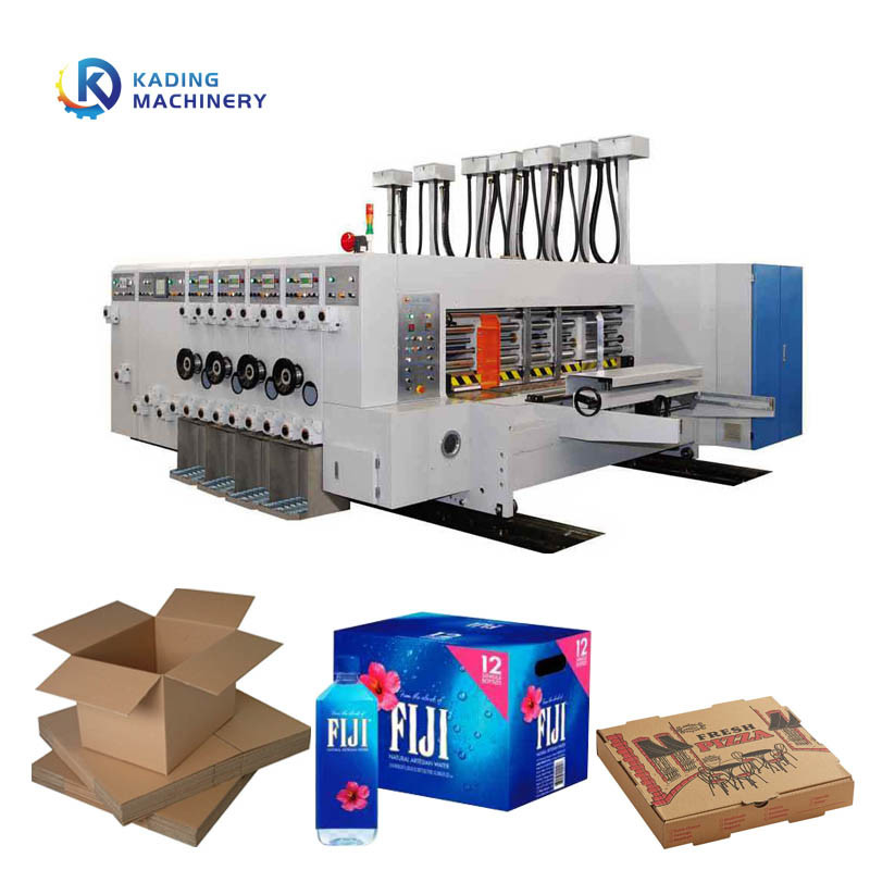 Mesin Cetak Kotak Bergelombang Flexo Tinta Berbasis Air Rotary Die Cutting