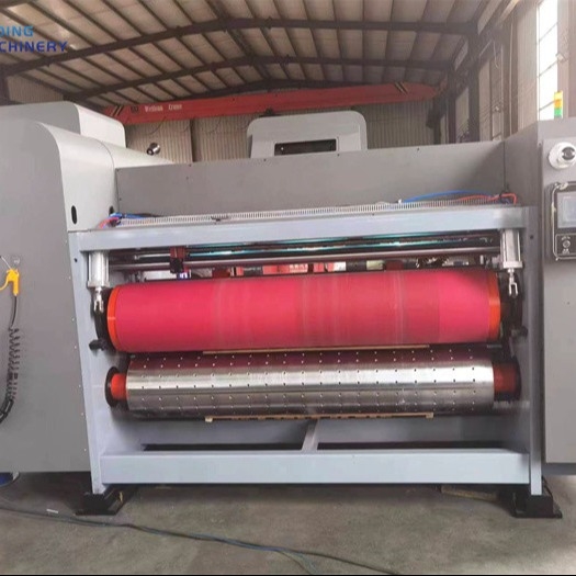 Mesin Cetak Kotak Bergelombang Flexo Tinta Berbasis Air Rotary Die Cutting