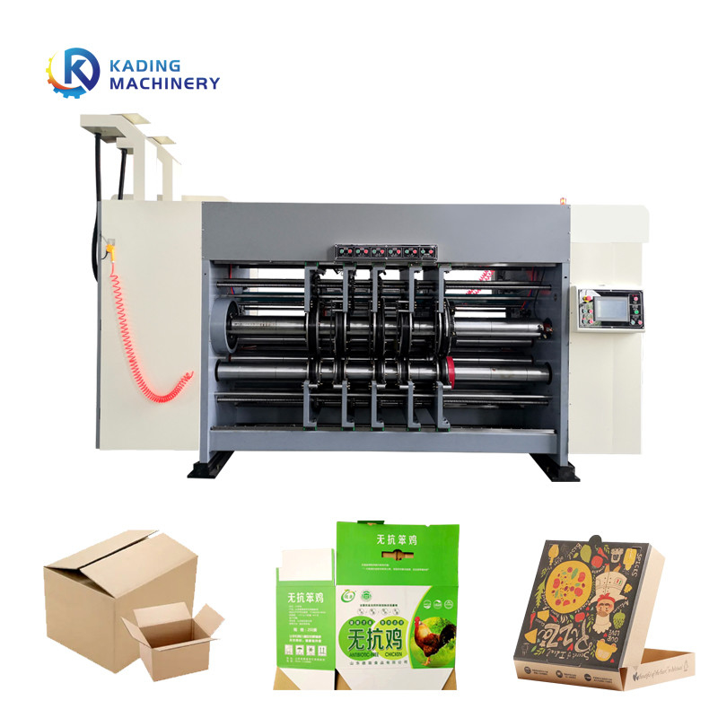 3 Warna Corrugated Box Printing Machine Untuk Die Cutting Pizza Box
