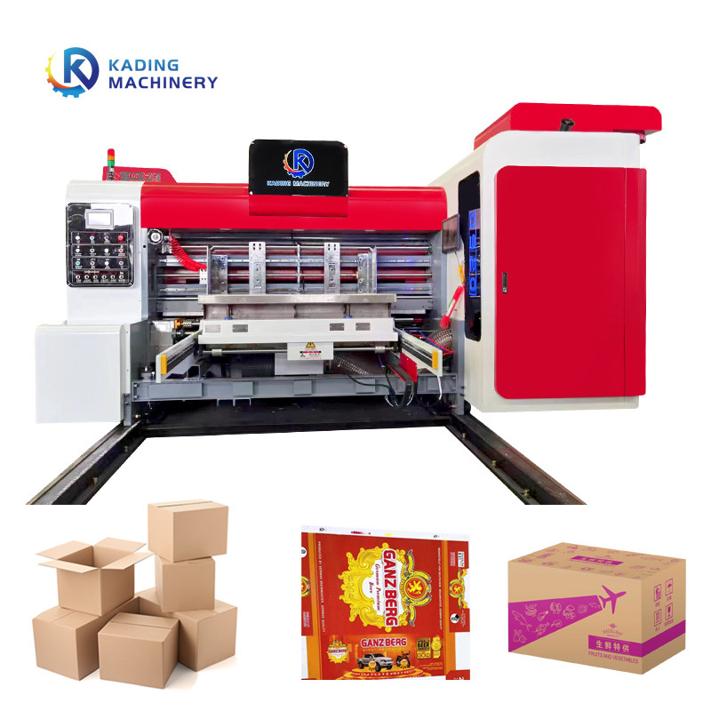 Servo Motor Feeding Cardboard Printer dengan Rotary Slotting Die Cutter