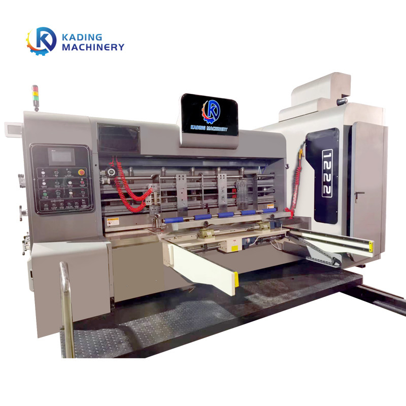 Servo Motor Feeding Cardboard Printer dengan Rotary Slotting Die Cutter